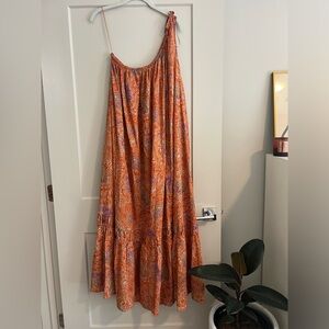 Zara One Shoulder Paisley Dress